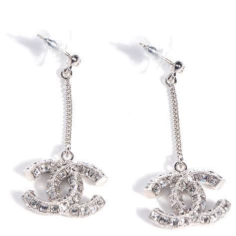 chanel crystal cc dangle earrings|Chanel cc earrings sterling silver.